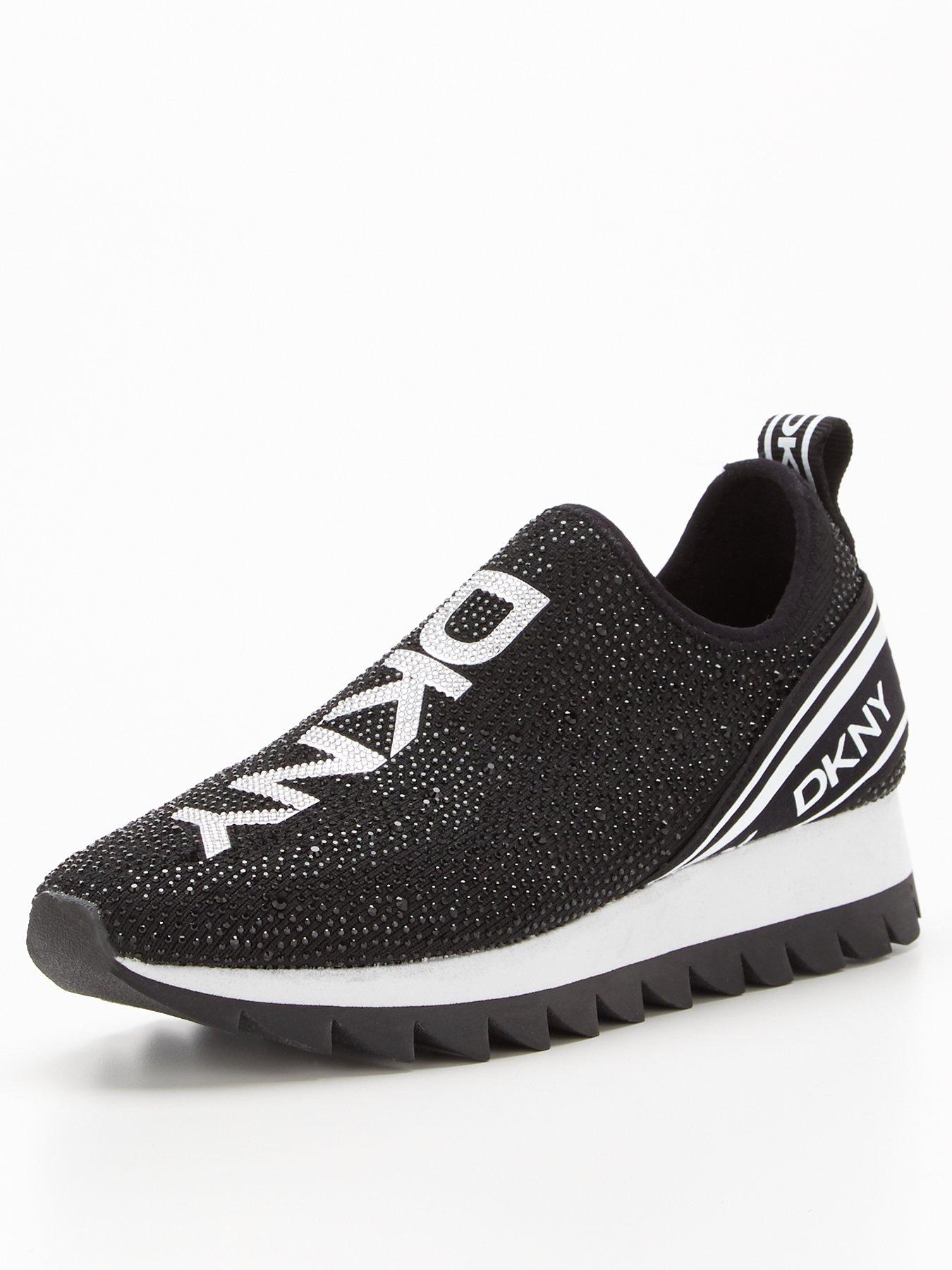 DKNY Abbi - Slip On Runner Sneaker - Black/white | very.co.uk