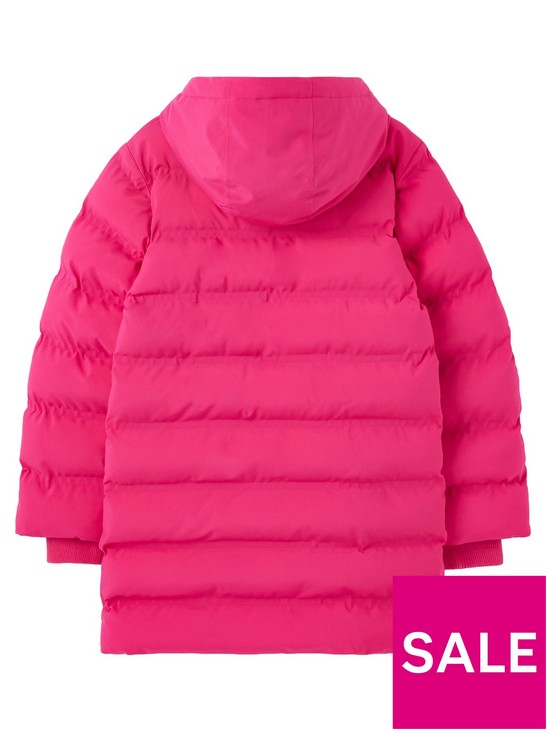 back image of joules-girls-padwell-waterproof-padded-coat-pink