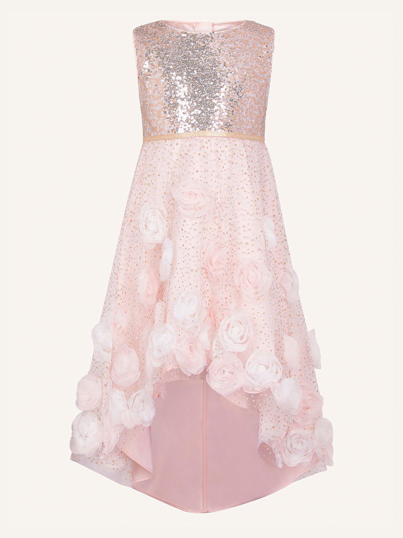 Occasion & wear Girls Sequin Glitter 3d Dress - Pink