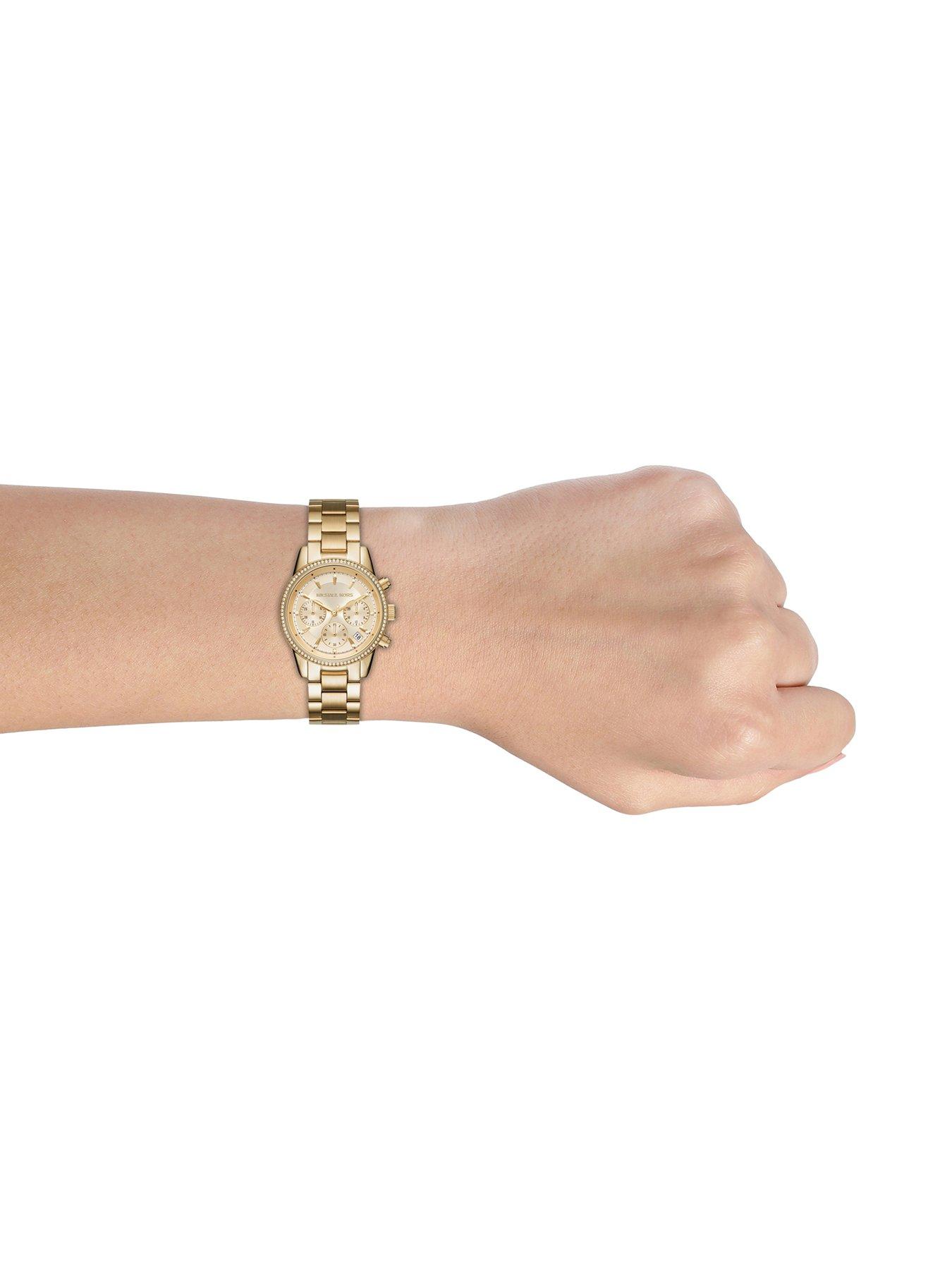 Image 3 of 3 of Michael Kors Bryant Gold Stone Set Watch