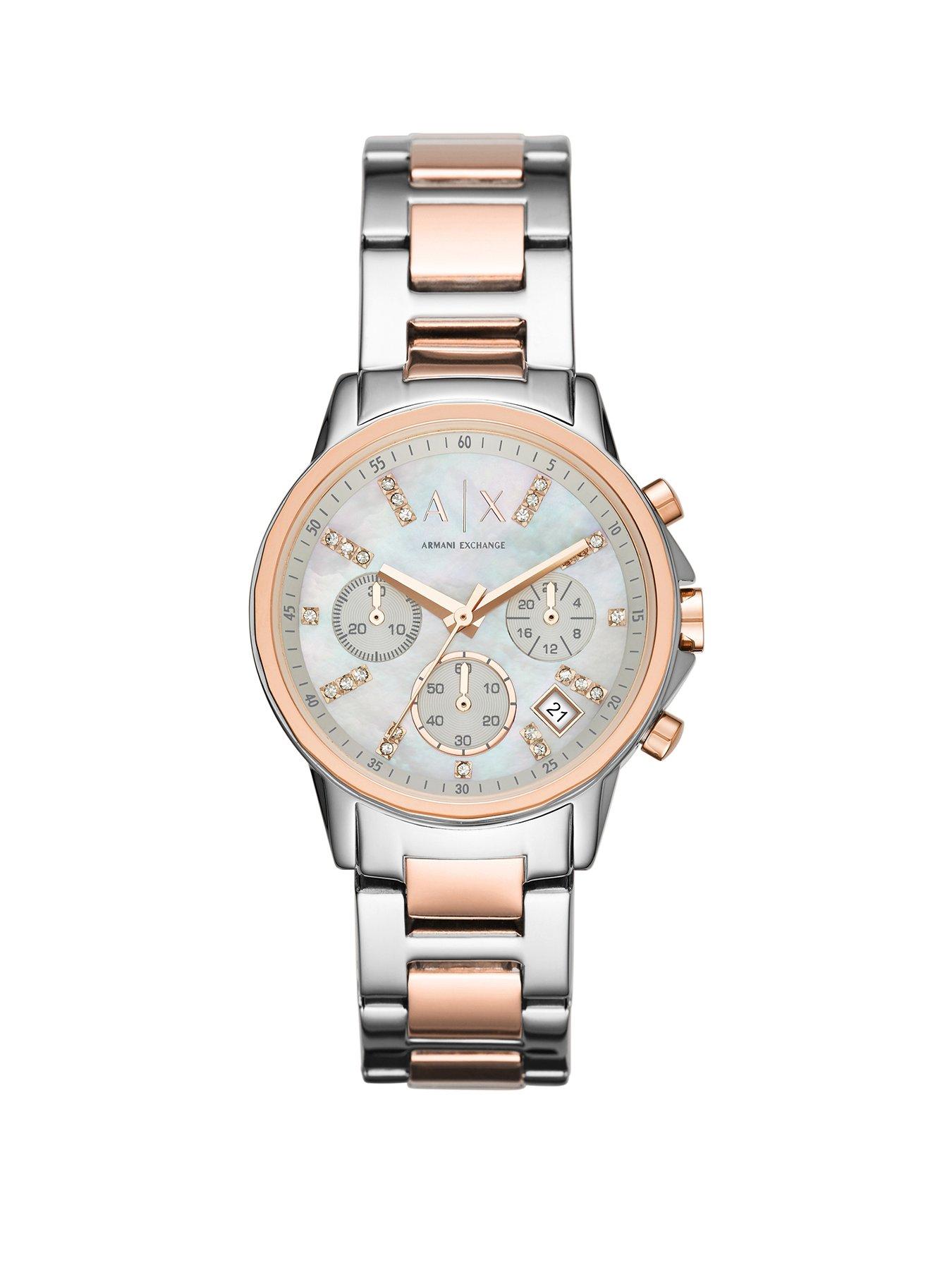 Armani exchange women's gold watch sale