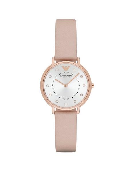 emporio-armani-womens-two-hand-beige-leather-watch