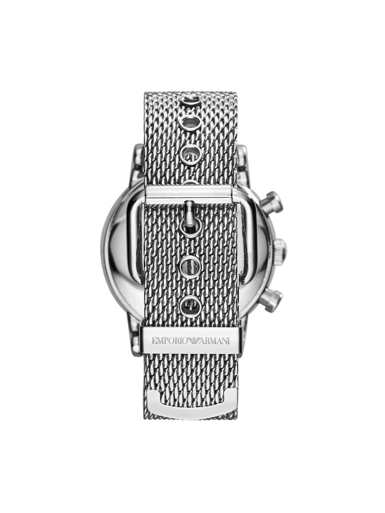 Emporio armani gts mesh deals chronograph men's watch