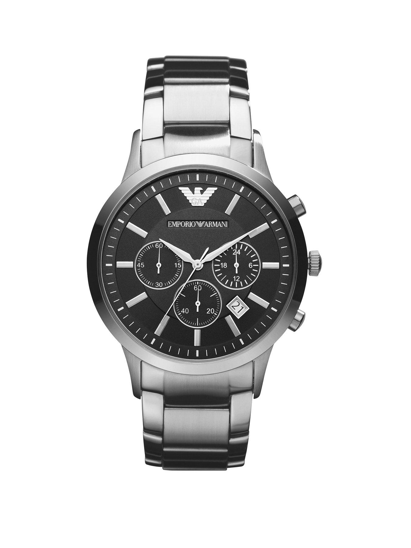 Emporio Armani Men's Chronograph Stainless Steel Watch | very.co.uk