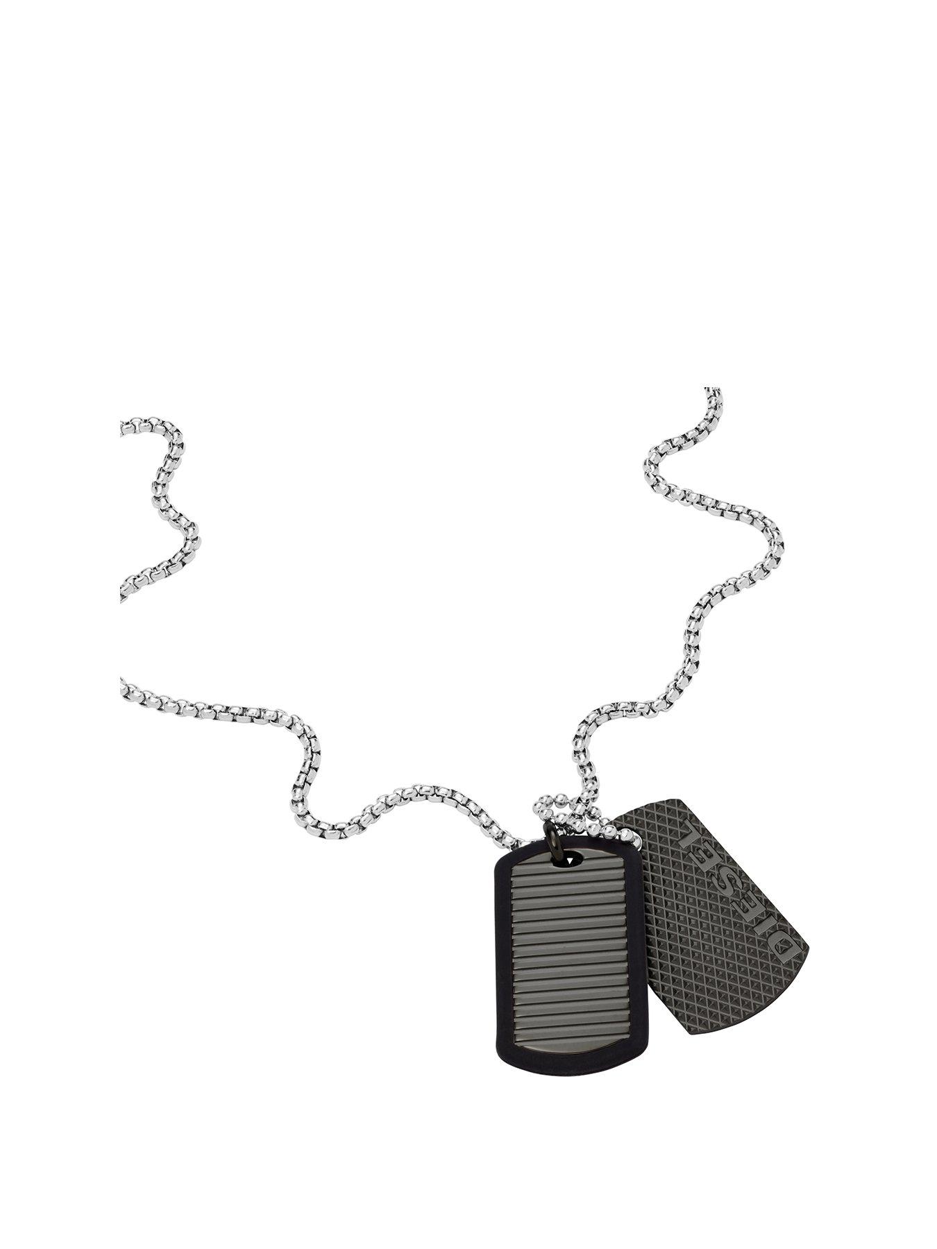  Double Dogtags Stainless Steel Mens Necklace