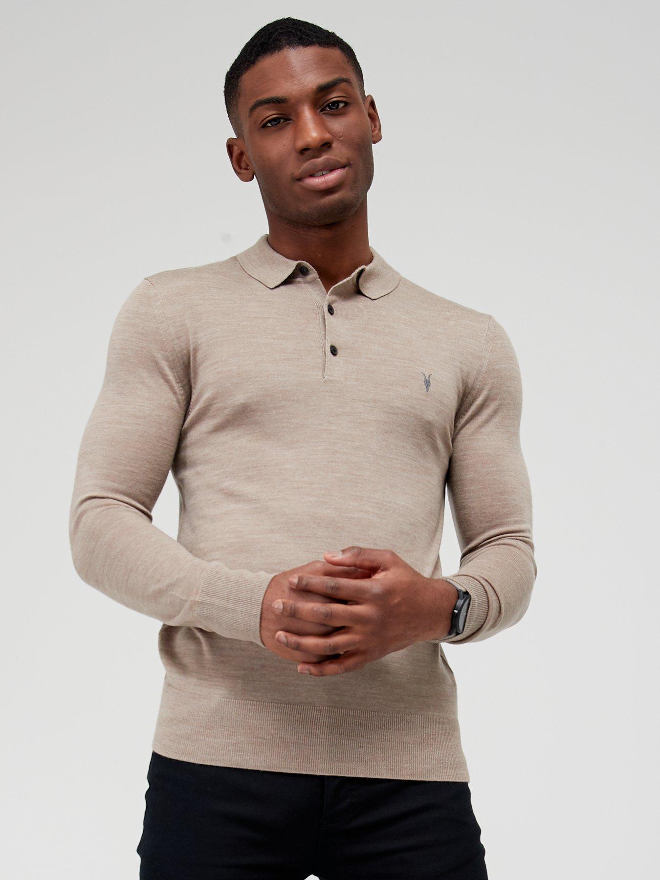 mode merino long sleeve polo shirt