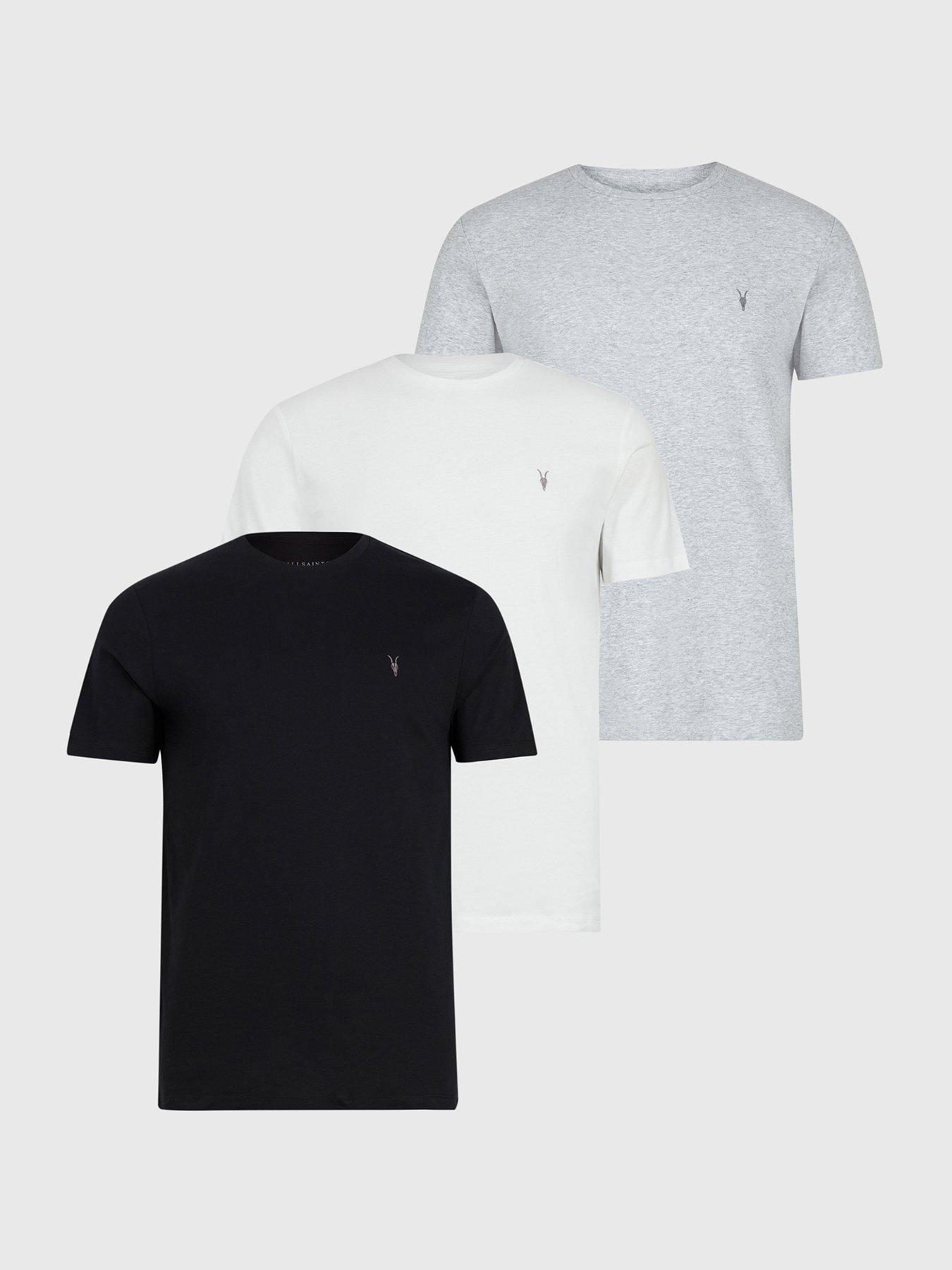 undefined 3 Pack Tonic T-Shirt - Grey/Black/White