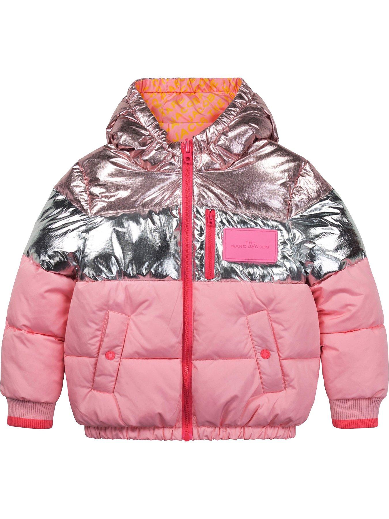Girls Clothes Unisex Reversible Padded Nylon Jacket - Pink