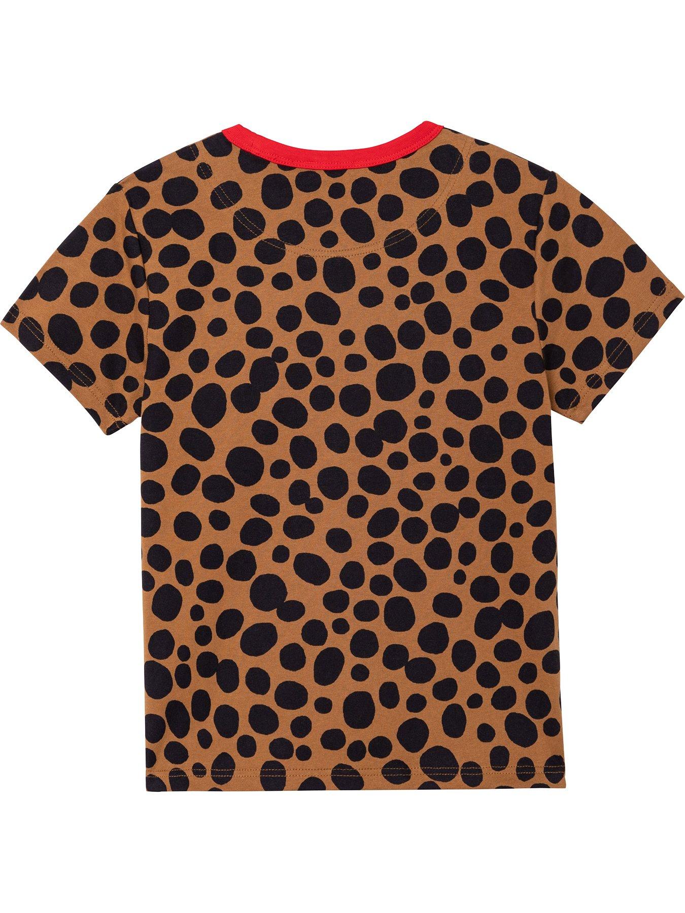 Girls Clothes Kids Leopard Logo T-shirt - Brown