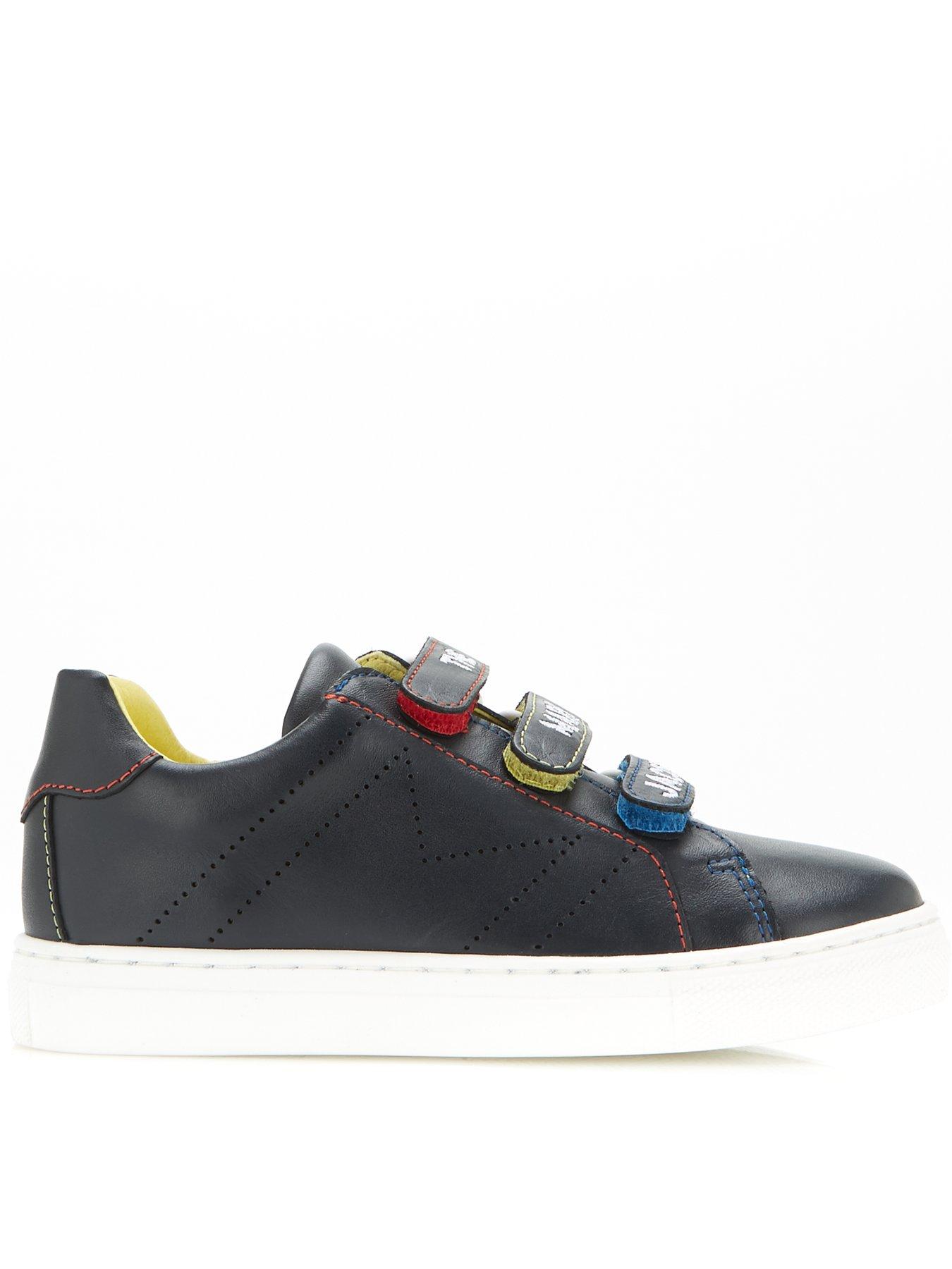 Shoes & boots Kids Embroidered Logo Leather Trainers - Navy