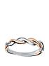  image of the-love-silver-collection-rose-gold-plated-and-rhodium-fixed-twist-ring