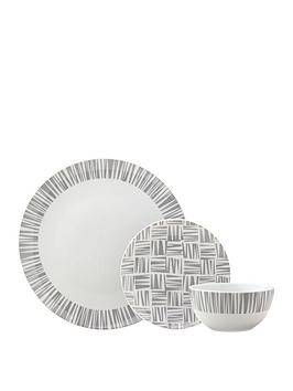 Product photograph of Sabichi Brooklyn 12-piece Dinner Set - Grey from very.co.uk