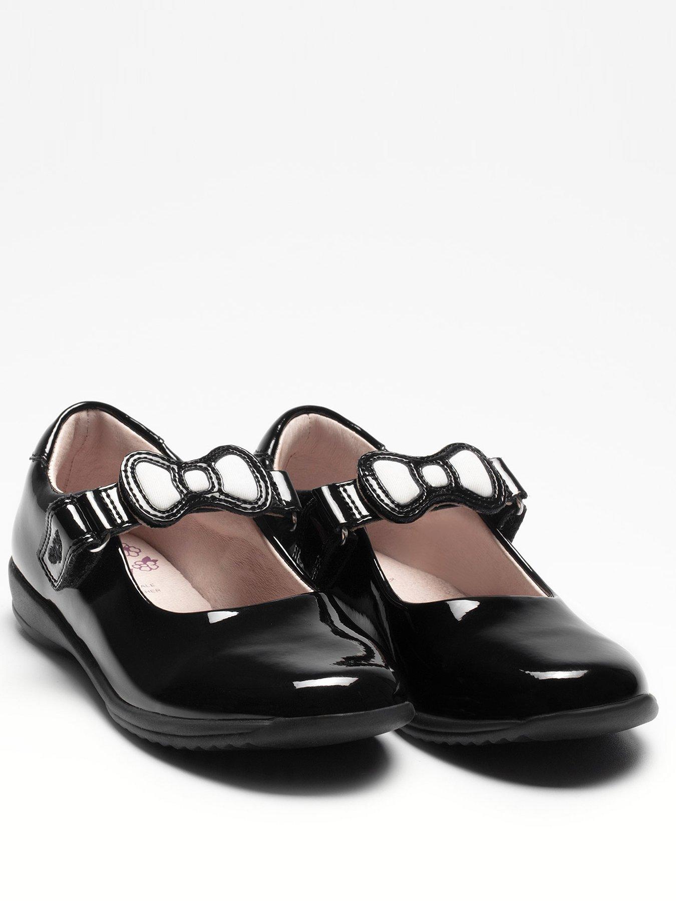  Colourissima Bow Dolly School Shoe - Black