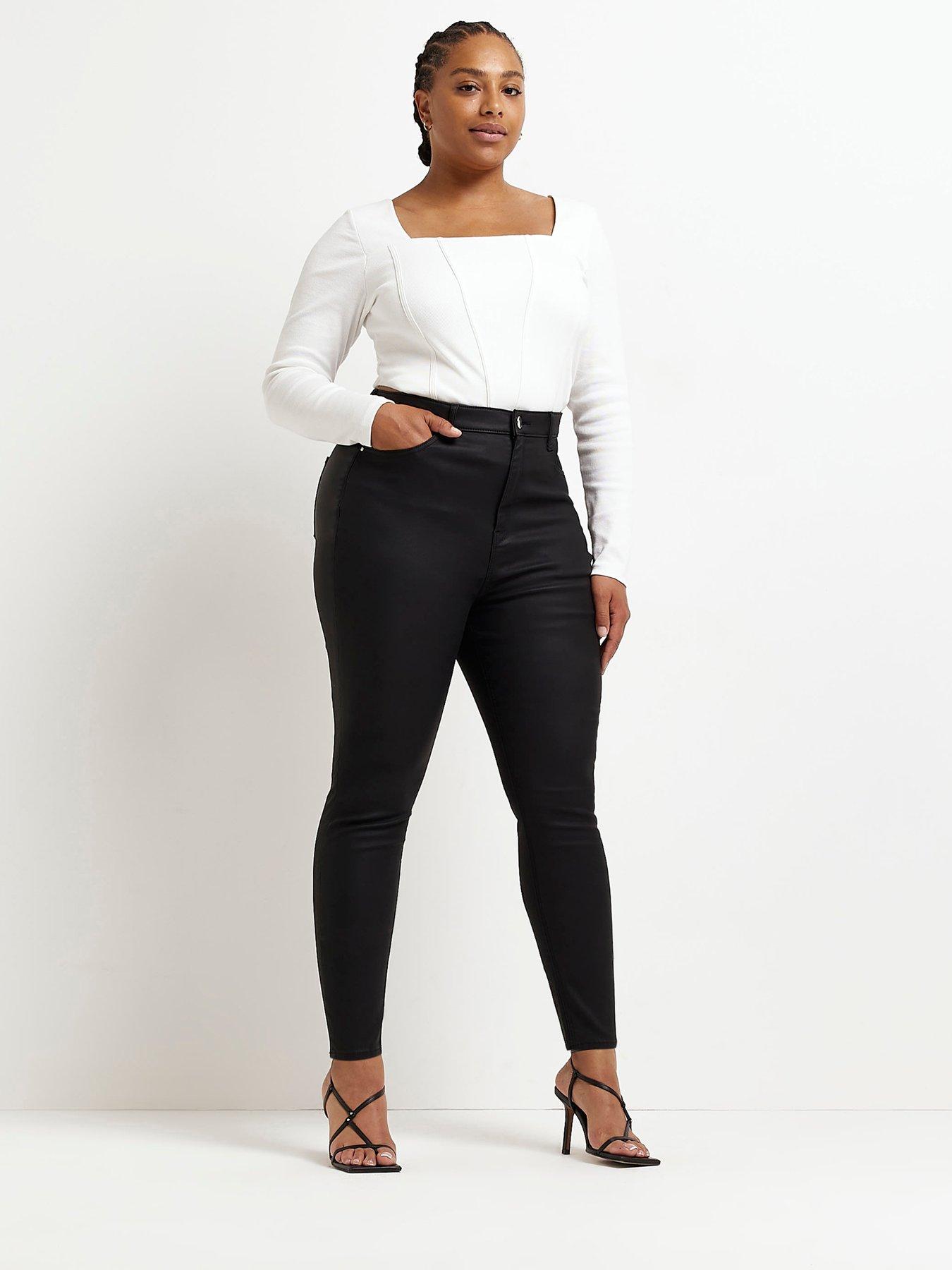 RI Plus Mid Rise Skinny Jeggings - Black