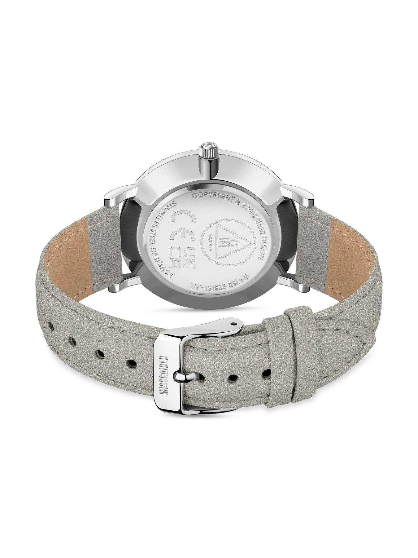 Jewellery & watches Grey Pu Strap Watch with Grey Dial