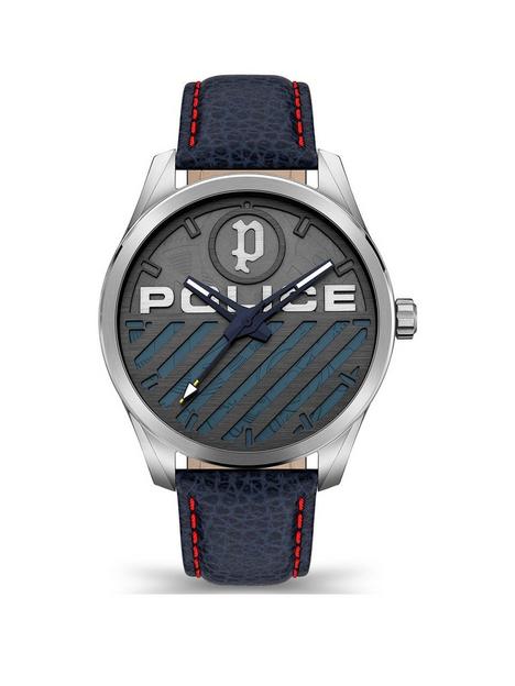police-grille-mens-watch-with-blue-leather-strap-and-blue-grey-dial
