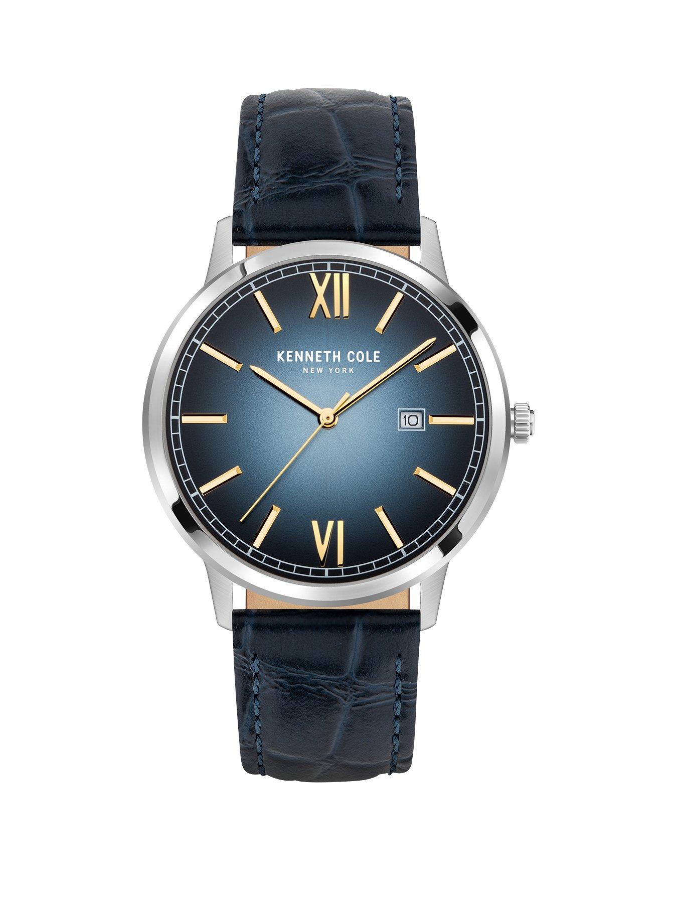 Jewellery & watches Gents Blue Leather Strap Watch