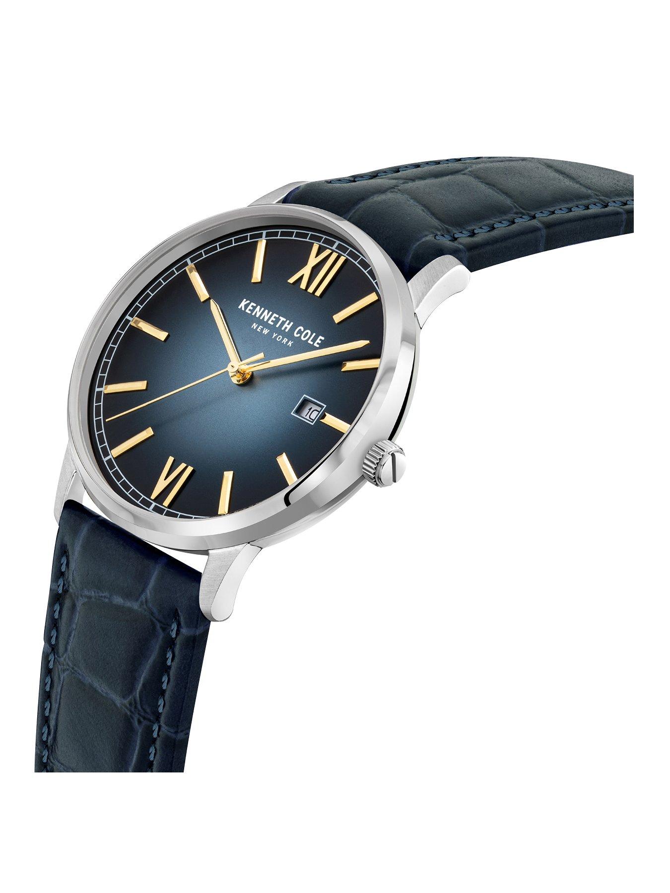 Jewellery & watches Gents Blue Leather Strap Watch