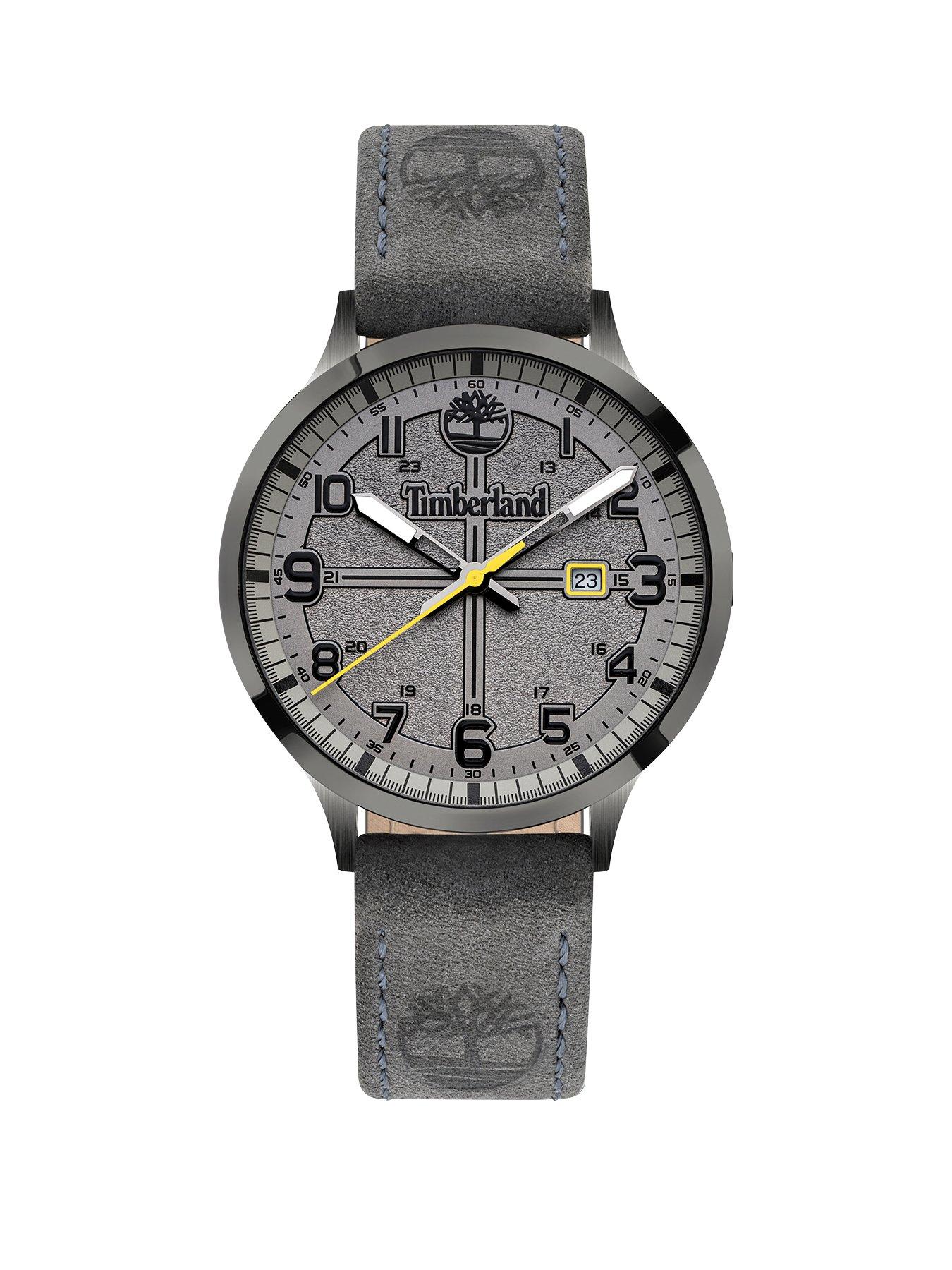 Jewellery & watches Crestridge Men's Watch With Grey Leather Strap And Grey Dial