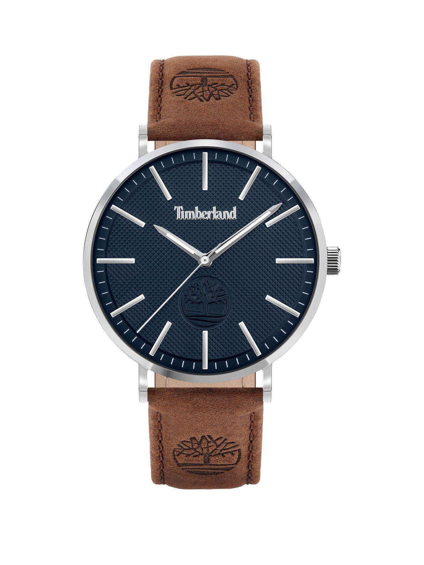 Jewellery & watches Kinsley Mens Watch With Brown Leather Strap And Blue Dial
