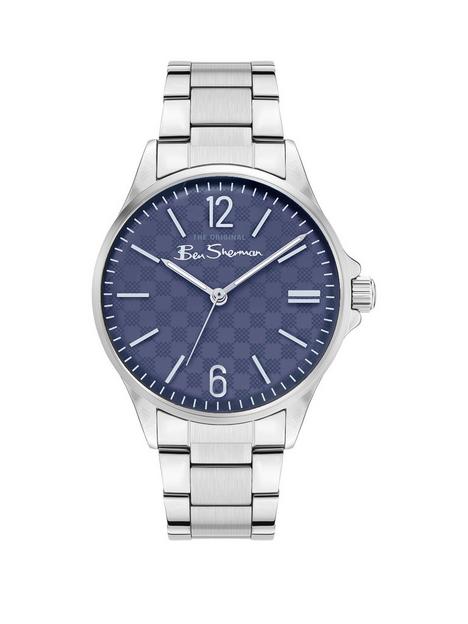 ben-sherman-ben-sherman-silver-mens-stainless-steel-bracelet-watch-with-navy-dial