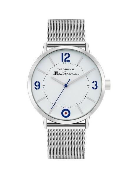 ben-sherman-mens-silver-stainless-steel-mesh-strap-watch-with-white-dial