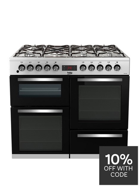 beko-kdvf100xnbspfreestanding-100cm-double-oven-range-cooker-stainless-steel