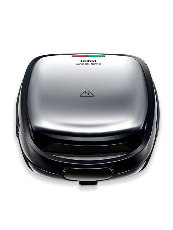 front image of tefal-snack-time-sw343d40-panini-and-waffle-maker-stainless-steel