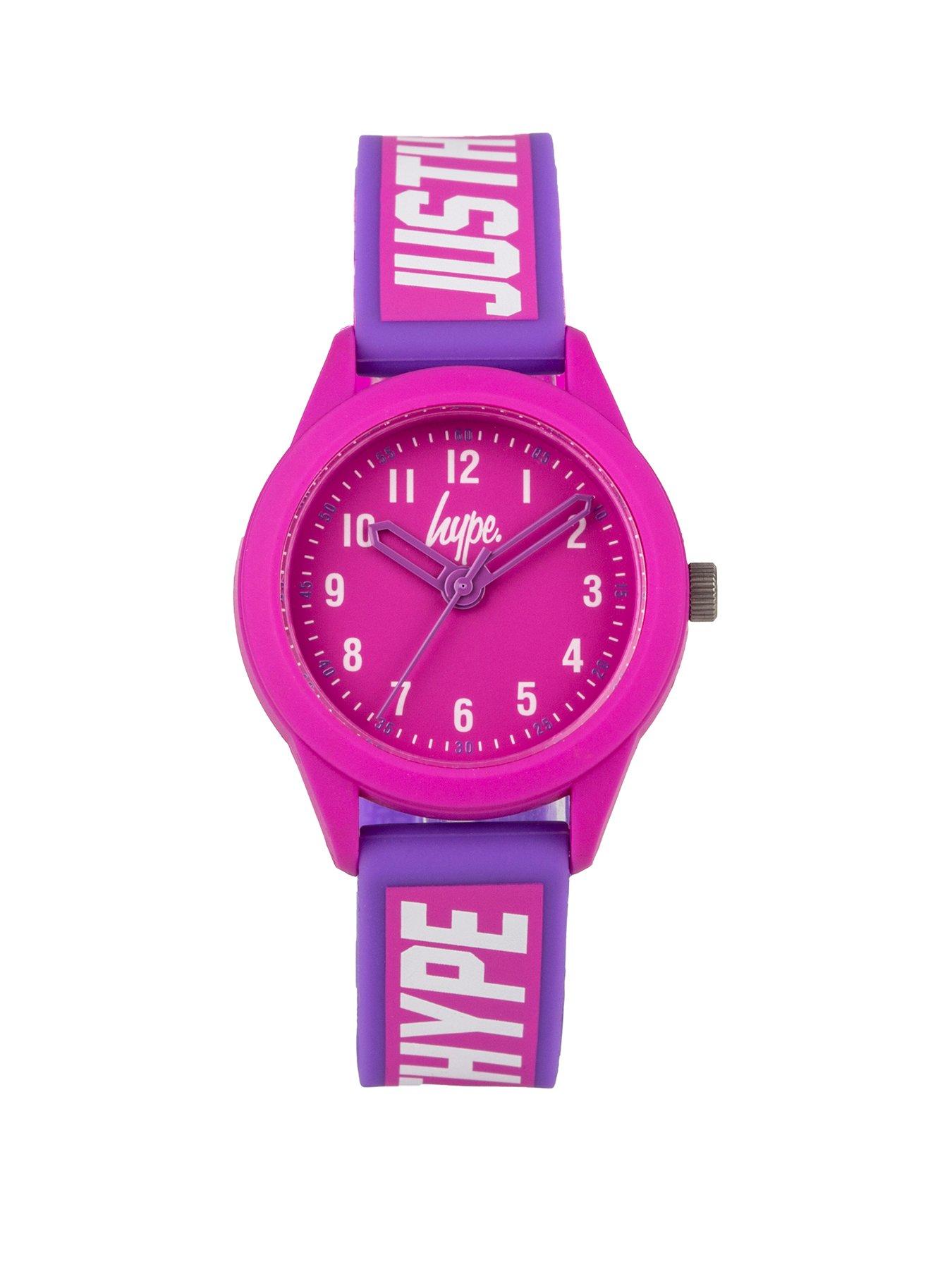 Kids Hype Kids Pink with White 'Just Hype' Branding Silicone Strap with Pink Dial