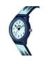  image of hype-kids-aqua-and-navy-paint-drip-pattern-silicone-strap-with-aqua-dial