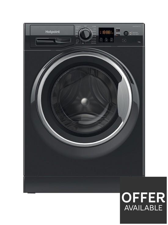 front image of hotpoint-nswm1044cbsukn-10kg-load-1400-spin-washing-machine-black
