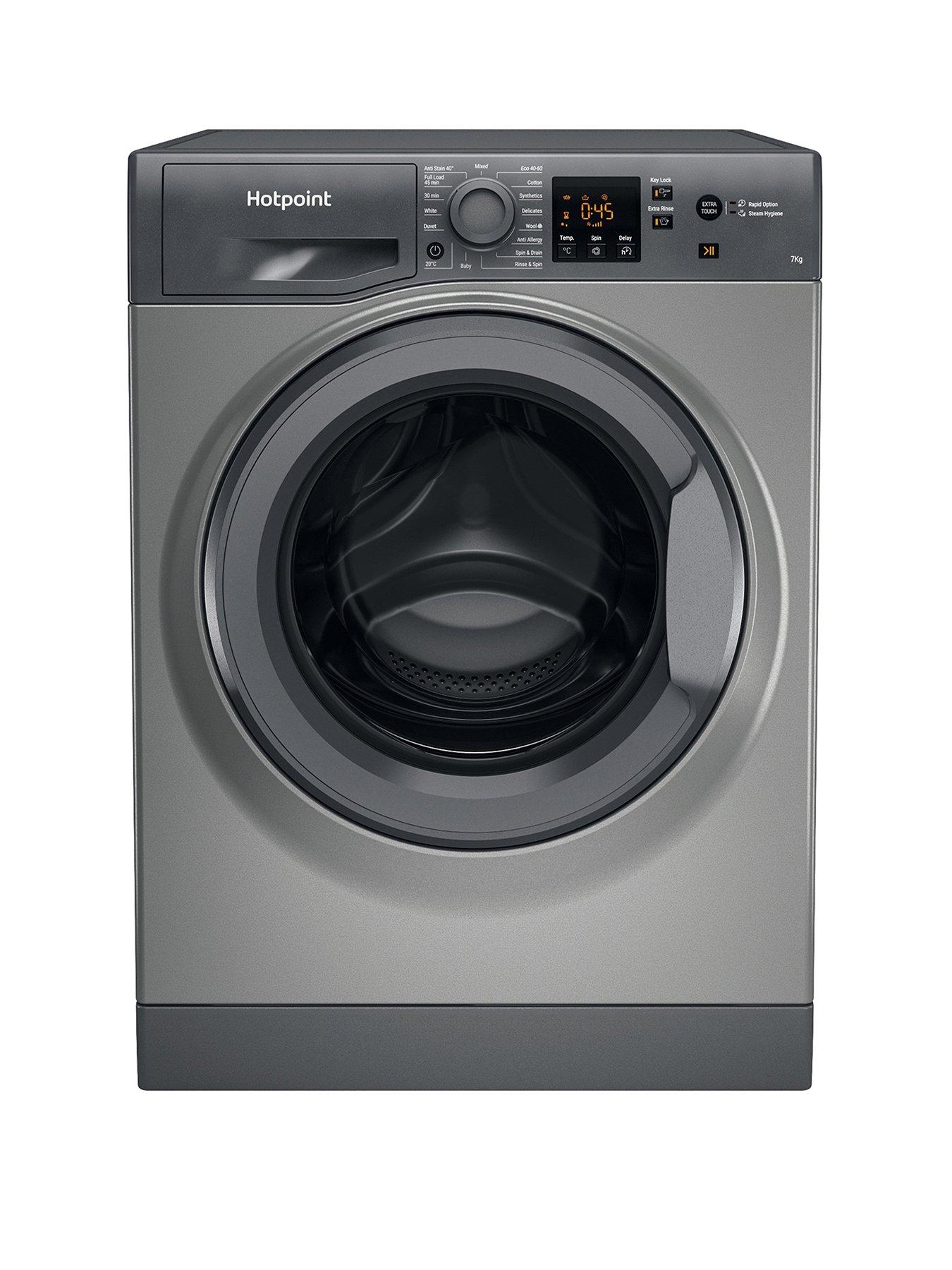 Product photograph of Hotpoint Nswm743uggukn 7kg Load 1400 Spin Washing Machine - Graphite from very.co.uk