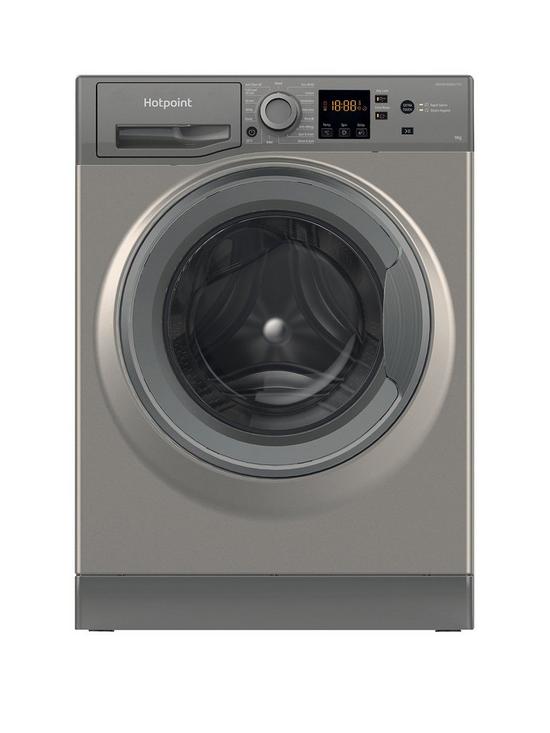 front image of hotpoint-nswm944cggukn-9kg-load-1400-spin-washing-machine-graphite