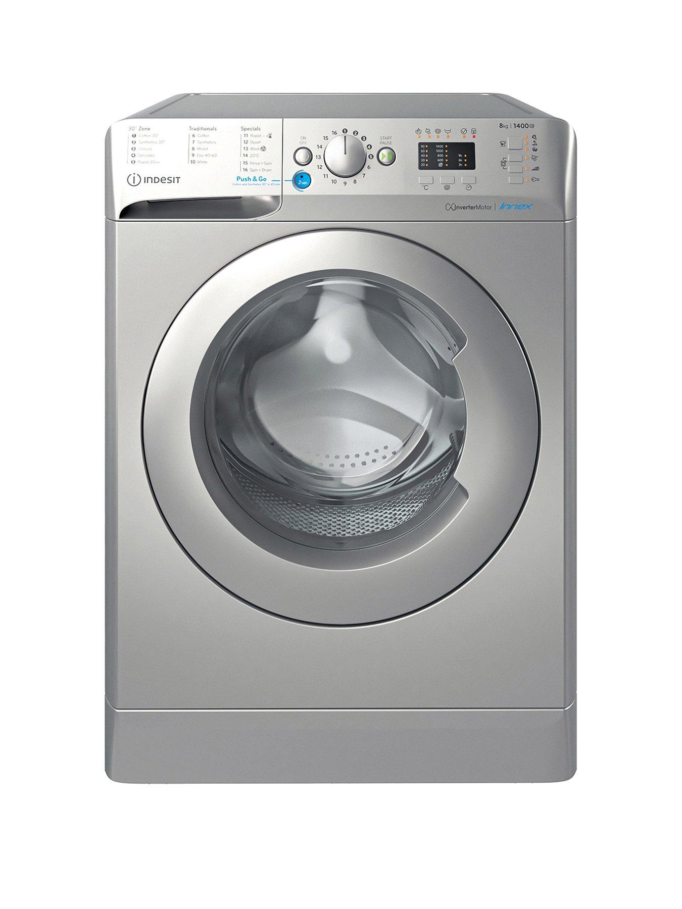 Product photograph of Indesit Innex Bwa81485xsukn 8kg Load 1400 Spin Washing Machine - Silver from very.co.uk