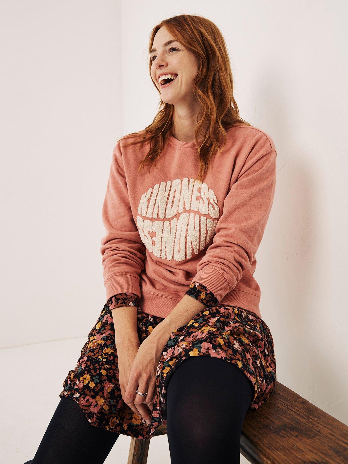 Hoodies & Sweatshirts Jennifer Kindness Graphic Crew 100% Cotton - Pink