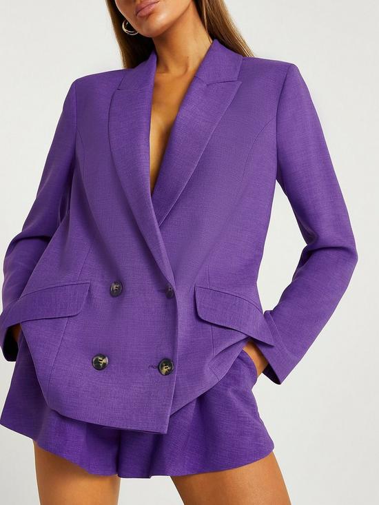 front image of river-island-structured-blazer-purple