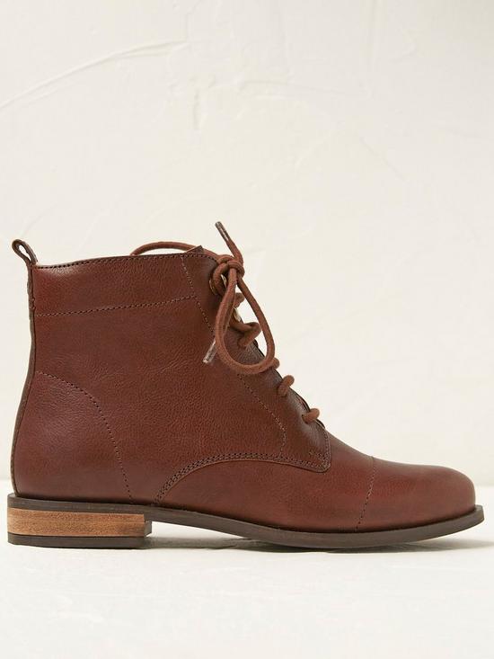 FatFace Catrin Warm Lined Leather Lace Up Boot - Brown | very.co.uk
