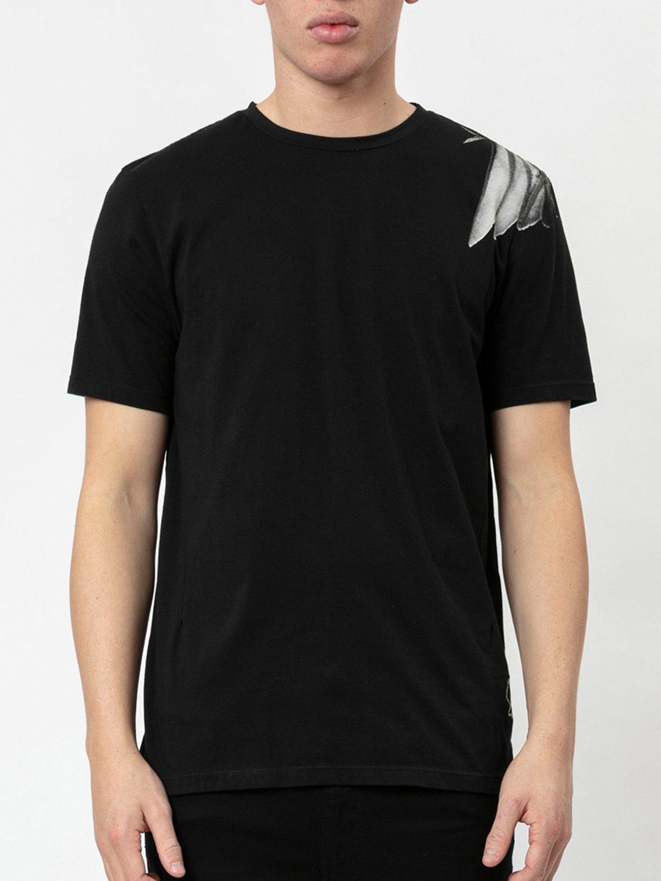  Wings Back Print T-Shirt - Black