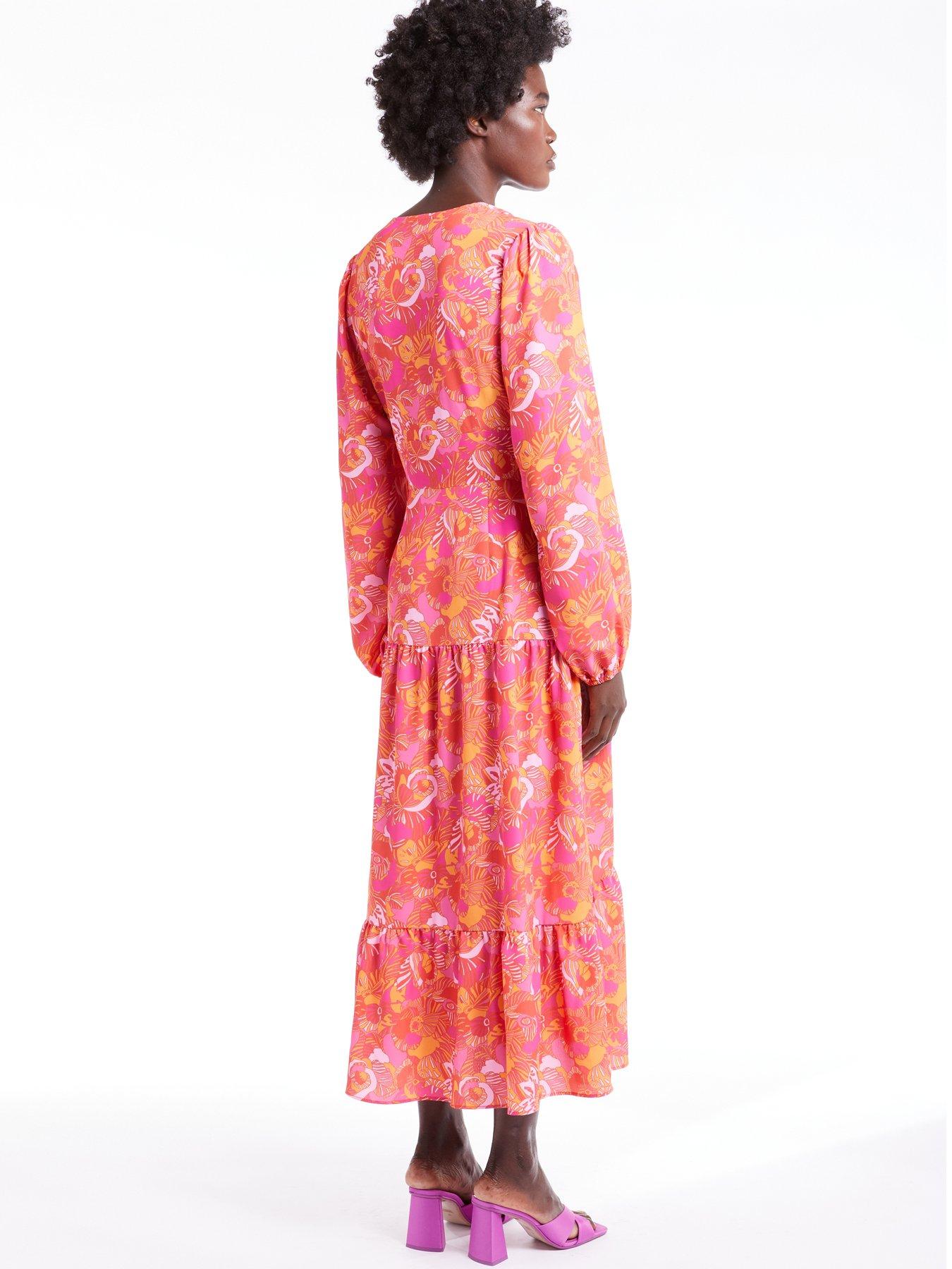 Women Vibrant Floral Violet Dress - Print