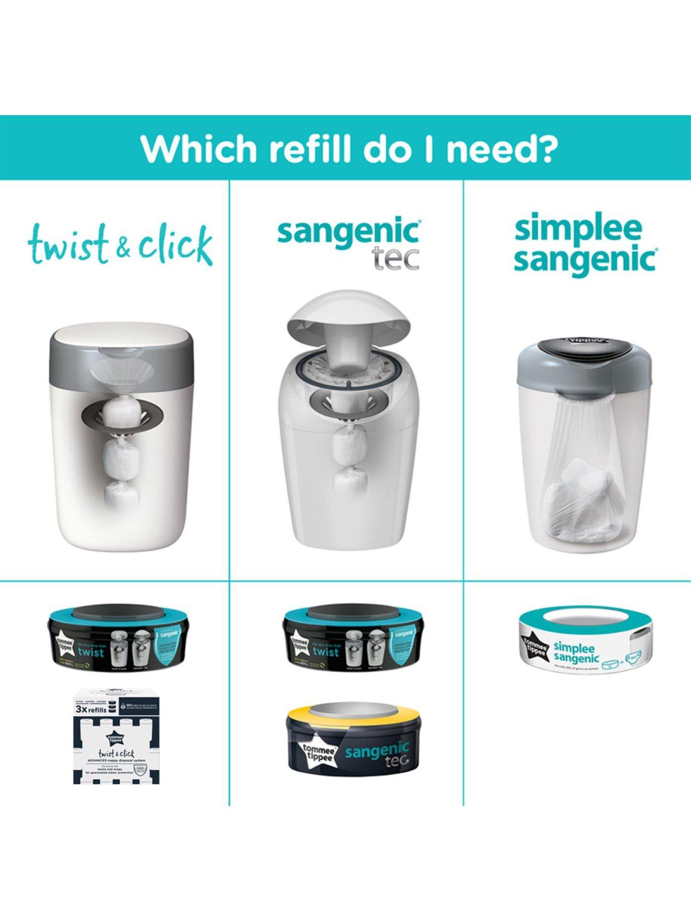 Image 6 of 7 of Tommee Tippee Twist and Click Advanced Nappy Bin Refill Cassettes, Sustainably Sourced Antibacterial GREENFILM, Pack of 6