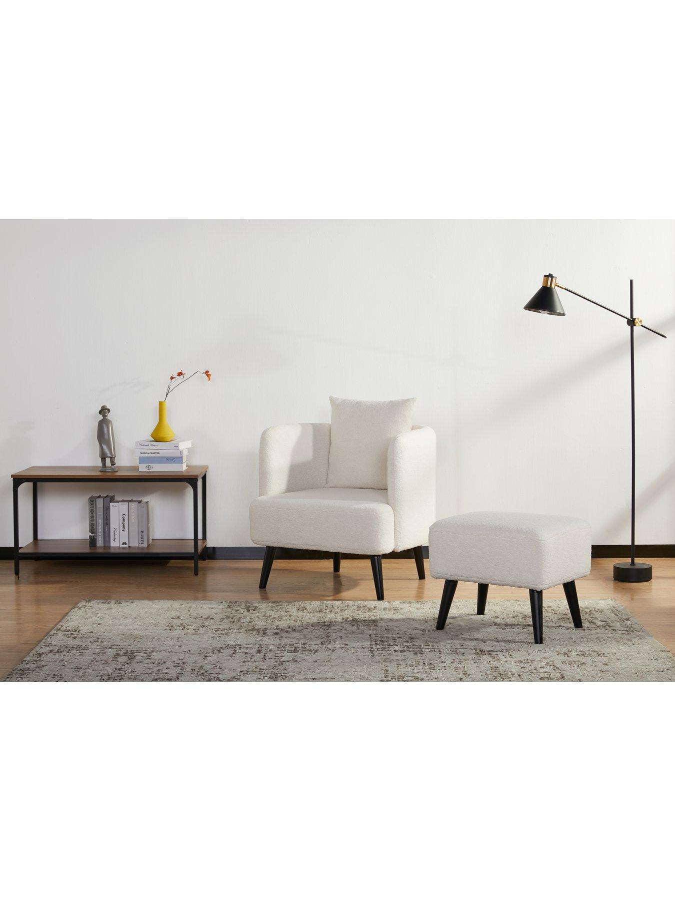 Jamie Fabric Accent Chair and Footstool Set very.co.uk