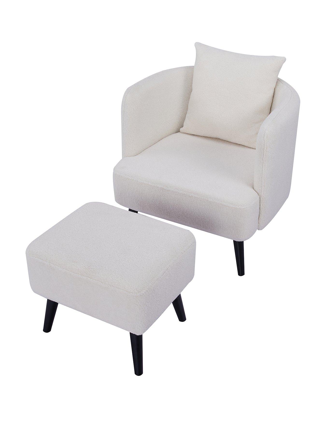Image 3 of 7 of Very Home Jamie Fabric&nbsp;Accent Chair and Footstool Set&nbsp;-&nbsp;FSC&reg; Certified