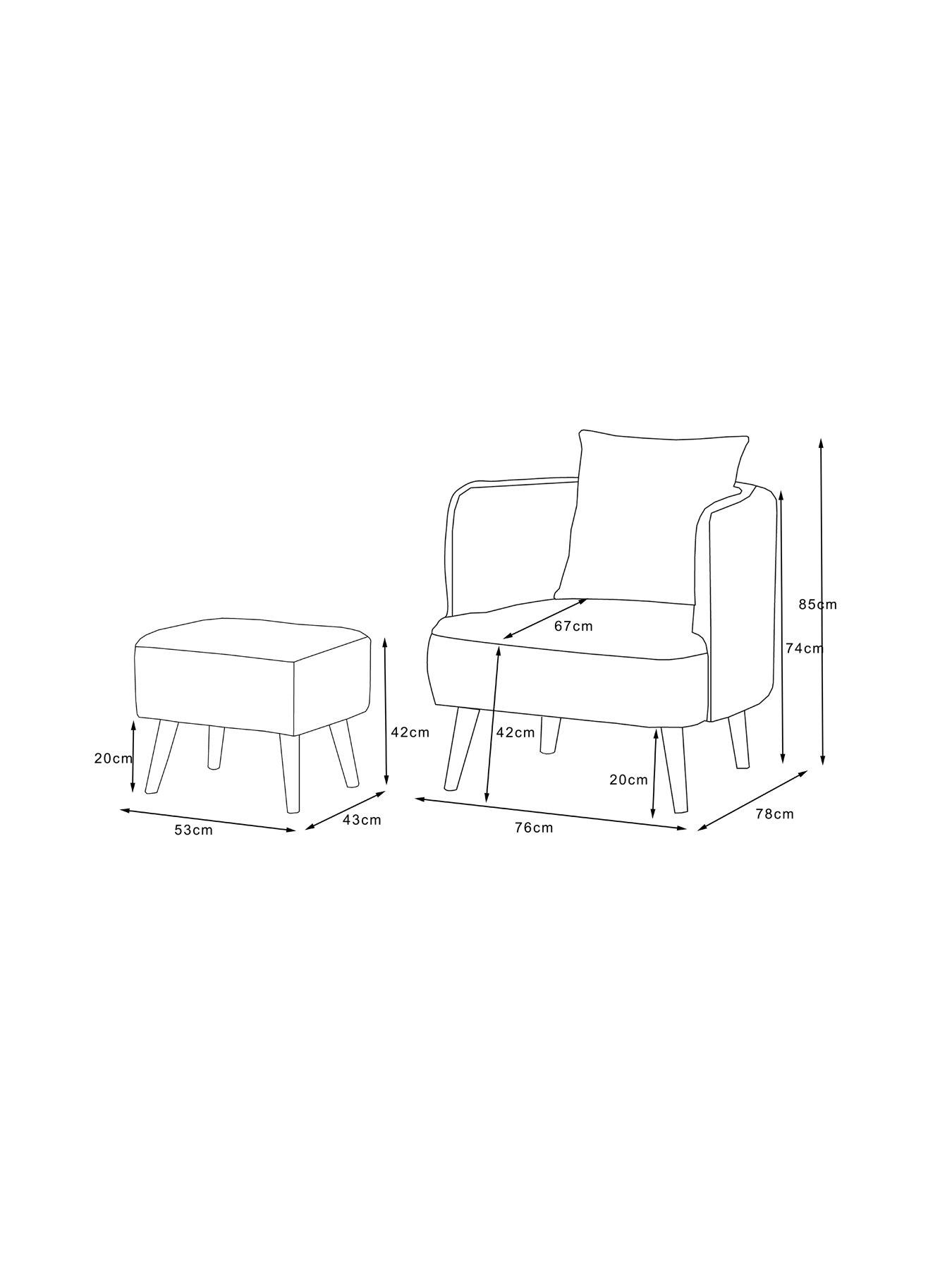 Image 7 of 7 of Very Home Jamie Fabric&nbsp;Accent Chair and Footstool Set&nbsp;-&nbsp;FSC&reg; Certified