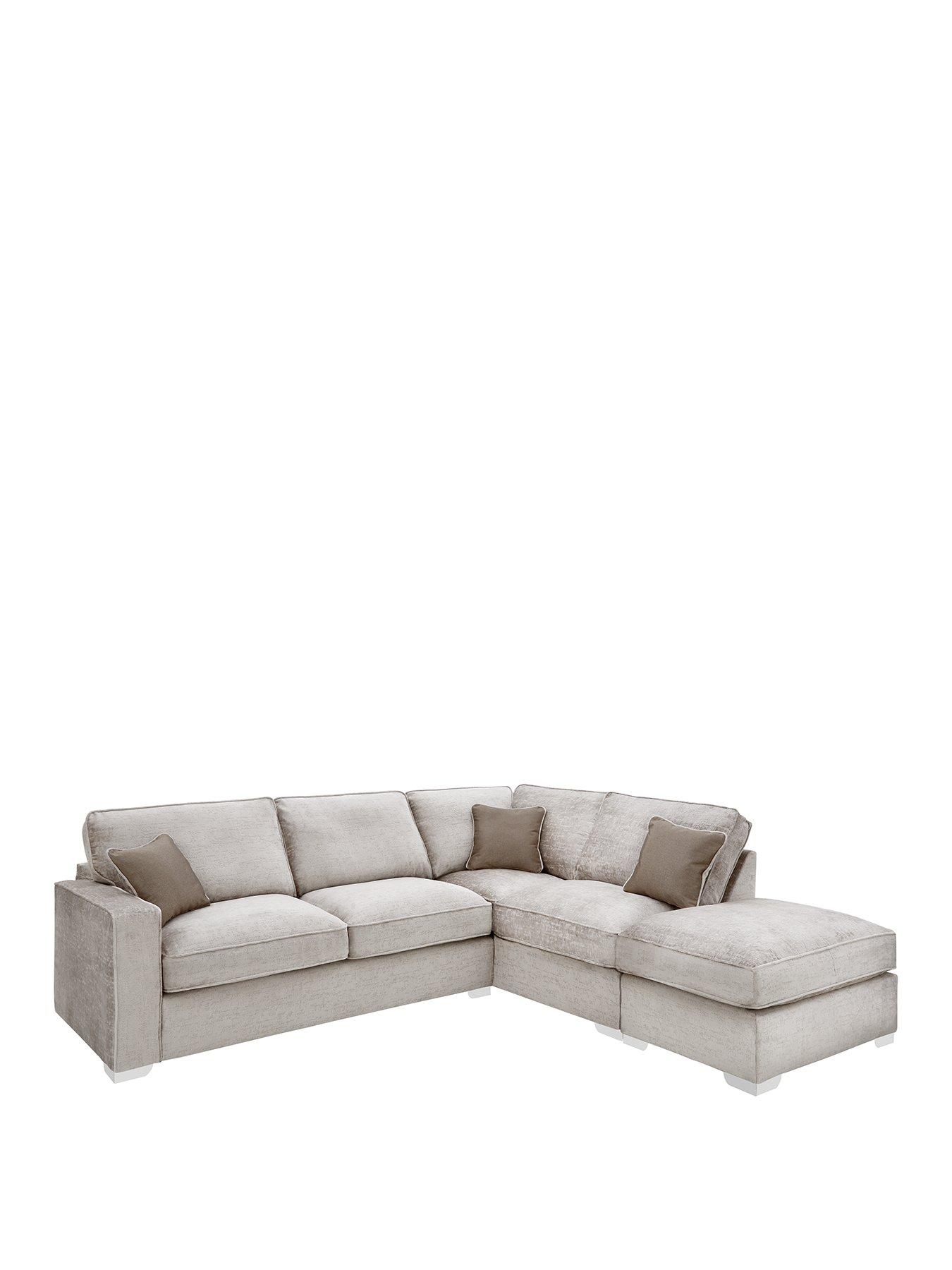 Product photograph of Very Home Chicago Deluxe Fabric Right Hand Corner Sofa With Footstool from very.co.uk