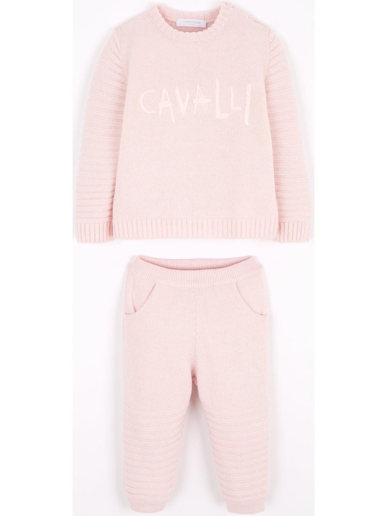 Kids Baby Knitted Outfit Set - Baby Pink