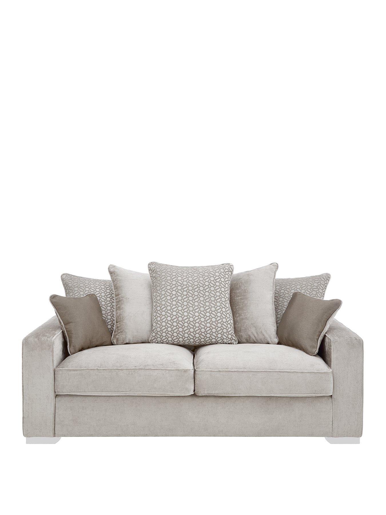 Product photograph of Very Home Chicago Deluxe Fabric 3 Seater Scatter Back Sofa from very.co.uk