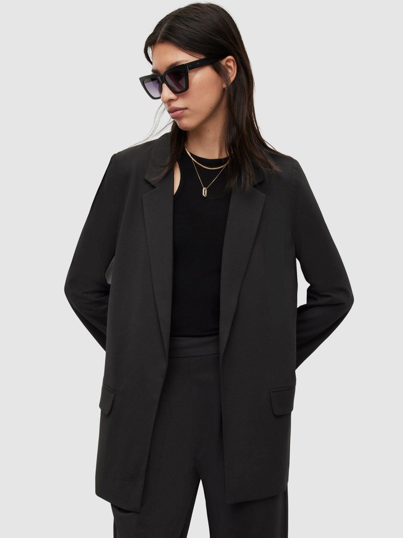 Black blazer longline sale