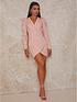 chi-chi-london-puff-sleeve-blazer-dress-with-asymmetric-skirt-pinknbspfront