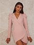 chi-chi-london-puff-sleeve-blazer-dress-with-asymmetric-skirt-pinknbspoutfit