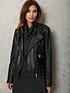  image of mint-velvet-fitted-biker-leather-jacket-black